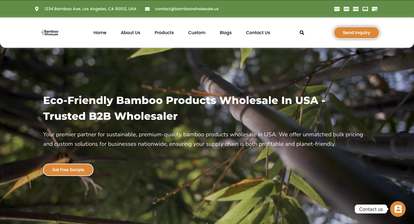 WooCommerce store design for BambooWholesale.us by WordPress Designers Bangalore